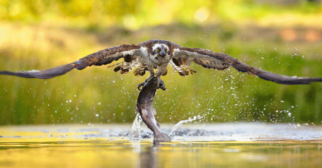 osprey catching fish