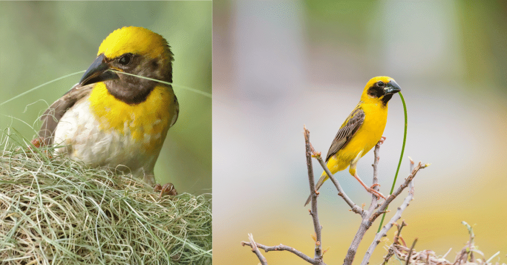 asian golden weaver nest building
